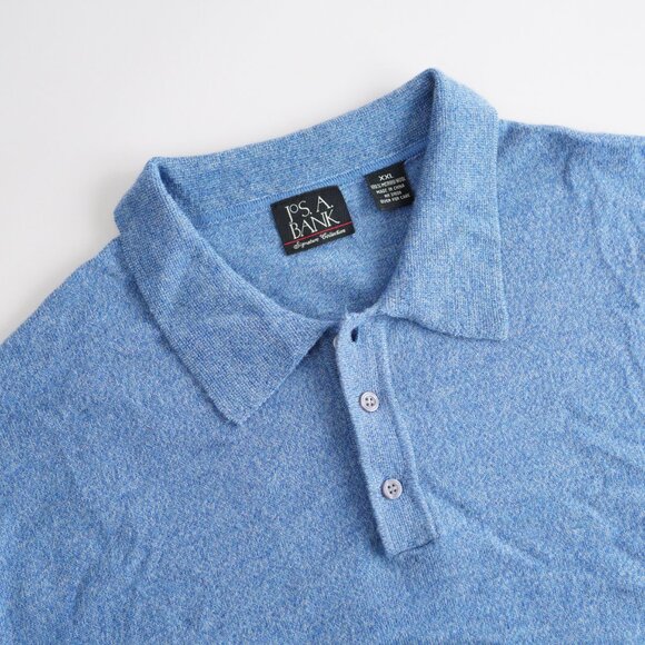 Jos. A. Bank Merino Wool Polo Collar Sweater Signature Pullover Blue Mens Sz XXL - Picture 2 of 9